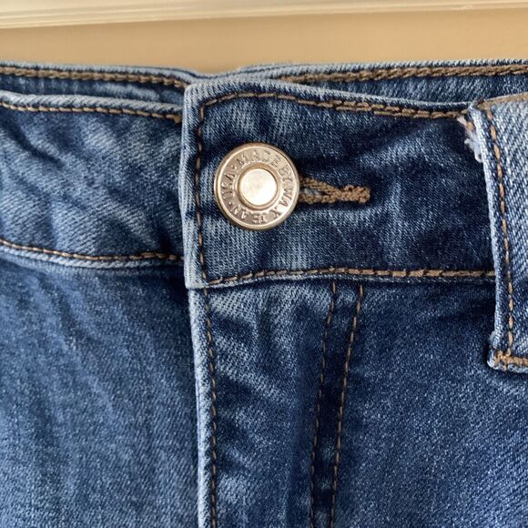 Wax Jean Los Angeles Women’s Blue Denim Distressed Mini Skirt Stretch Sz Medium - Picture 3 of 6